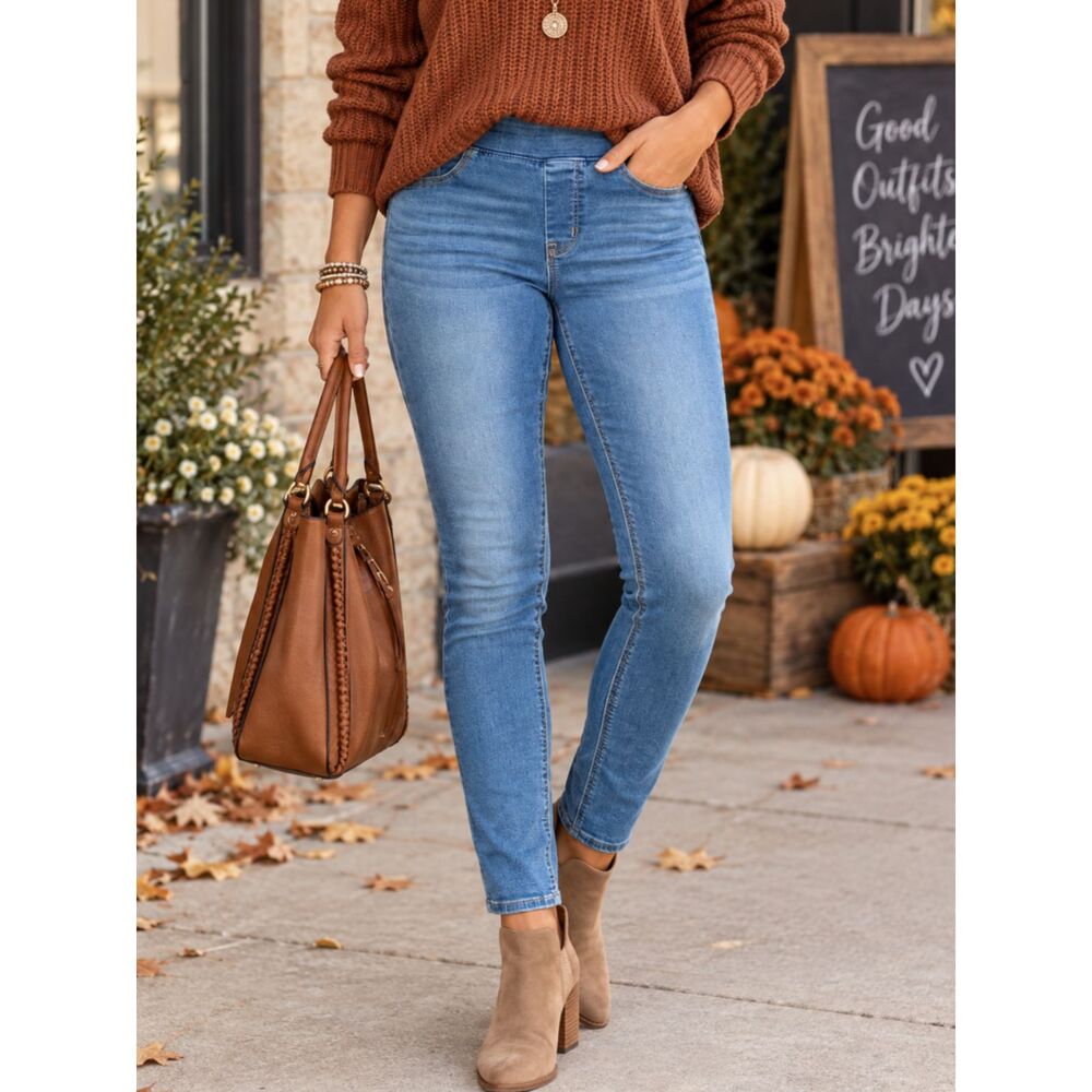Old Navy Rockstar Jeggings Womenâs Size 8 Long Blue Stretch Skinny Jeans
